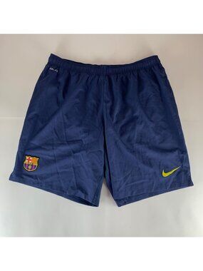 Barcelona FC Navy Blue Nike Dri Fit Soccer Shorts Mens 2XL XXL